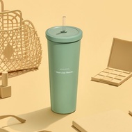 Oolab 莫蘭迪系列 二代不鏽鋼吸管杯850ml-白玉抹茶