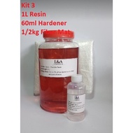 FIBERGLASS DIY (L) 1 LITER VARATION SETS - KIT 1 - KIT 12 Fiberglass Repair Kit