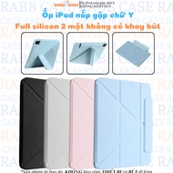 [NO PEN TRAY] Y-SHAPED FOLDING iPad leather case, full silicon on both sides for iPad Mini 6, Gen 5/