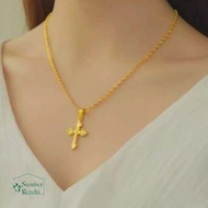 Terlaris Promo.....Kalung Melintir Liontin Salib Gold Titanium Lapis Emas 24k Anti Karat Awet Bisa C