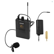 UHF Wireless Microphone System with Microphone Body-pack Transmitter and Receiver 6.35mm Plug with 3.5mm Adapter for Speaker Audio Mixer DVD