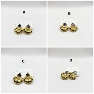 JJ1RAP3 . GOLD PLATED ADULT WOMEN'S TITANIUM CLOVER STICKING EARRINGS