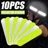 10Pcs High Quality Helmet Warning Reflective Sticker / Waterproof Anti-Collision Helmet Sticker / Night Highlight Helmet Reflective Warning Paster /