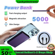 5000mAh Magnetic Wireless Powerbank 20W Fast Charging Mobile Power Aluminum Alloy 0.7cm Ultra Slim（SG 24H Shipping）