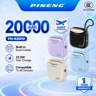 3C CCC Pineng PN-836PD Built-In Cable 22.5W 20000mAh Fast Charge Powerbank PN836/PN830 10000mAh Pine