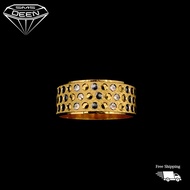 SMS DEEN Fancy Ring, ±4.24GM - Gold 916 Emas - Cincin Chrome (Sz: 16 - 4.24GM)