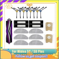 【W】11PCS for  S8+ Plus/ Clien T24/Thinkair Rv50 Pro Placement Parts Accessories Main Side Brush Filt
