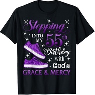 Stepping into my 55th birthday with God's grace & Mercy Girl T-Shirt