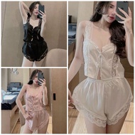 HOT - Set ngủ lụa satin phối ren quyến rũ M25