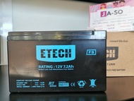 7.2Ah -12V UPS Battery BATTERY UPS (สินค้าพร้อมส่ง) ETECH แบตแห้ง ไฟฉุกเฉิน