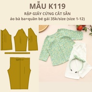 HARD PAPER SHEET BA BA SHIRT + BABY PANTS K119