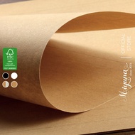 100 Sheets of MIYUNA Brown 2-sided Kraft Paper 160gsm - FSC kraft paper safe for crafting, drawing, 