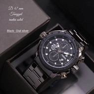 JAM TANGAN PRIA RANTAI STAINLESS FOSSIL CHRONO VARIASI TANGGAL AKTIF FREE BOX
