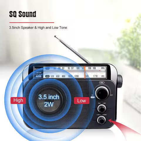 Retekess TR604 Radio FM AM Portable Radios AM FM on the Battery Speakers Rechargeable Radio For Seni