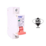 TBC 1 Pole Miniature Circuit Breaker (MCB) With SIRIM Approved 6,10,16,20,32,40,50,63 AMP