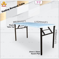 3V 2' x 5' Folding Banquet Table / Foldable Banquet Table with Plastic Table Top