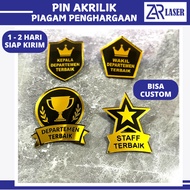 Custom Acrylic award award award Certificate Brooch / Pin 2