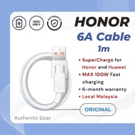 Original Honor Cable Fast Charging 6A USB Type-C 1m Cable 1m