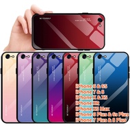 Phone Case For iPhone Xr Xs Max iPhone 7Plus 8Plus iPhone 6 Plus 6SPlus iPhone 7 i8 iPhone 6 6S Luxury Colorful Bumper Gradient Tempered Glass Cover Slim Hard Back Protective Case