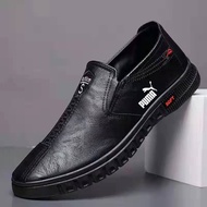 Kasut Lelaki Size 38-45 leather shoes men's shoes casual men's sneakers slip on flat shoes soft leat