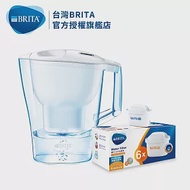 【德國BRITA】3.5公升Aluna愛奴娜濾水壺+6入MaxtraPlus去水垢專家濾芯(共7芯)