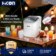 - HICON HZB-18Q Ice Maker Countertop, 6 Mins Fast Ice, Self-Cleaning, Small Ice Machine for Home Bar