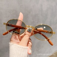 2ASN [Shipping from China] Retro Oval Sunglasses 2025 New Style Small Frame Sunglasses European Amer