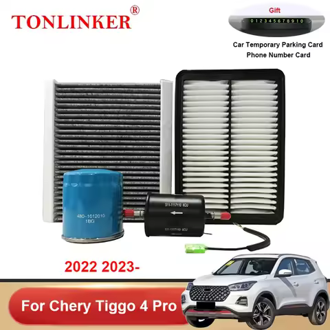 TONLINKER Car Cabin Air Filter Oil Filter Fuel Filter For Chery Tiggo 4 Pro 2022 2023 SUV 1.5MT 1.5C