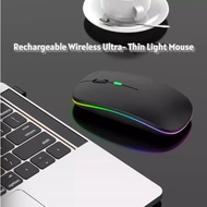 Wireless Mouse Bluetooth BT5.2+2.4G+RGB Light Rechargeable Mice Silent Mute For Laptop PC Office