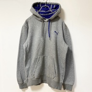 古著PUMA長袖連帽衫，單點標誌設計，灰色，簡約設計，M 碼