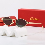 202 New Cartier Personalized Hexagonal Sunglasses, Vintage Metal Frame Sun Visor, Versatile Light Lu