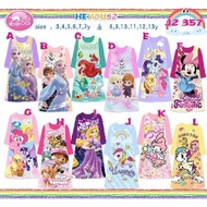 Long Dress Pyjamas for Princess Size 3-13Y
