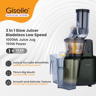 【Giselle 3-in-1 Big Mouth Cold Press Slow Juicer】Fruit & Vegetable Extractor / Soy Milk / Cendol Mak