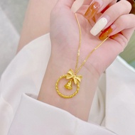 Emas loket 916 Bell Bow / Ladies Bow Small Bell 916 gold Pendant