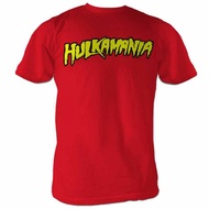 Men's cotton T-shirt Adult Wrestling WWE Hulk Hogan Hulkamania Logo T-shirt Red Vintage Costume Tee 