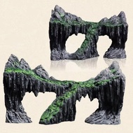 K3Resin -Aquarium Decoration Fish Tank Simulated Rock Mountain Ornament Rocks Cave for Fish Rest Hid