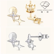 Best Sellers❤ [Real Moissanite] Can Pass Diamond Test 18K Gold Double Star Earrings ME045 Diamond Ea