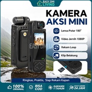 EasyLiving Mini Camera DV Cctv Camera Pocket Vlog Youtuber 360 Degree Vlog Action Cam Motor Body WiF