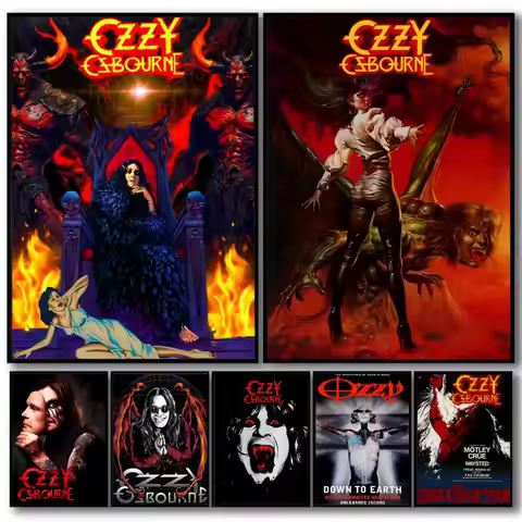 Pop Rock O_Ozzy O_Osbourne Band Art HD Linen Canvas Poster Wall Art Prints for Living Room Bedroom O
