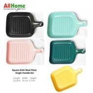 Square Dish Meal Plate Single Handle 6in