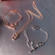 Counter Quality Hermes Pig Nose Set Necklace Bracelet Earrings Delivery Full Set Counter Original Pa