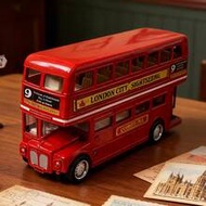 1pc Vintage UK Double-Decker Bus Model, Alloy Toy Car, Boys' Toy, Alloy Bus Model, Retro British Sty