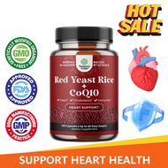 Red Yeast Rice with CoQ10 Supplement - Red Yeast Rice 1200 mg. CoQ10 100 mg Capsule Per Serving – He