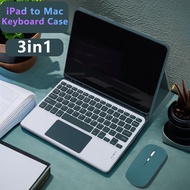 3in1 Bluetooth Wireless mouse Keyboard case for iPad Air 5 Pro 11 M1 M2  4 5 10.9 inch 7th 8th 9th 10 gen Case with pen slot 2023 2022 Flip Magnetic Cover