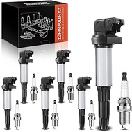 Frankberg 6x Ignition Coil Spark Plug Set Petrol Compatible with E46 E90 E91 E92 E93 2000-2013 E81 E