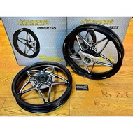 NVX155 HyperPro Pro-RX55 Sport Rim Bintang Cnc Cast Wheel for Nvx V1 Nvx V2 1.85/2.15 x 14 Black RX5