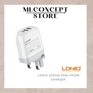 LDNIO A3511Q 65W GaN Charger PD4.0 QC3.0 Fast USB phone Charger QC3.0 USB-C Charge