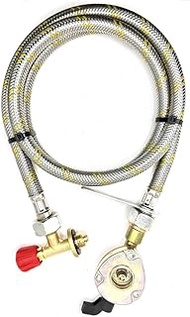 LPG Refill Hose 1.5m Flexible Reinforced Steel Type 901 904 907 Camping Gas Manual Shut Off Valve 16