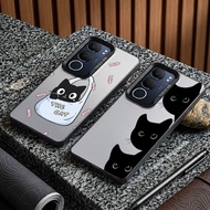 HP Softcase IMD Black Minimalist Cat Motif Premium Protector Compatiblehp For Vivo V40 50 V60 Lite Y