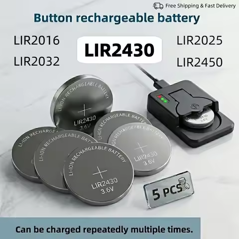 LIR2025 LIR2016 LIR2430 LIR2450 Rechargeable Lithium Battery Can Replace CR2032 CR2025 for Watches